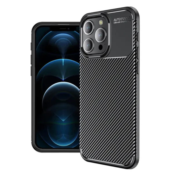 Techsuit - CarbonFiber - iPhone 12 Pro Max - Black