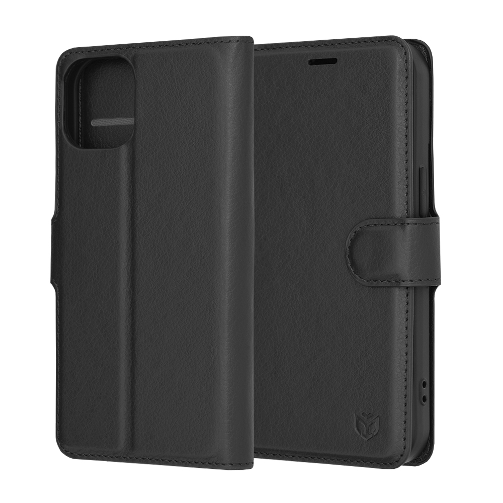 Techsuit - Leather Folio - iPhone 15 - Black