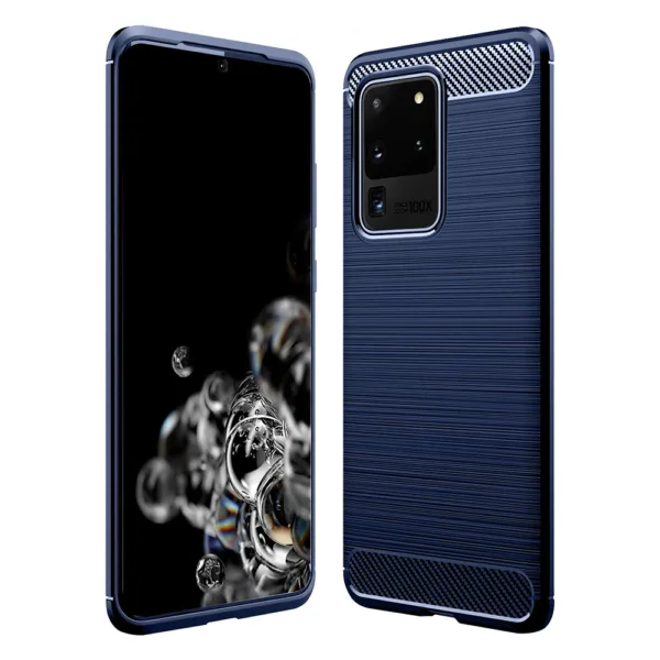 Techsuit - Carbon Silicone - Samsung Galaxy S20 Ultra 4G / S20 Ultra 5G - Blue