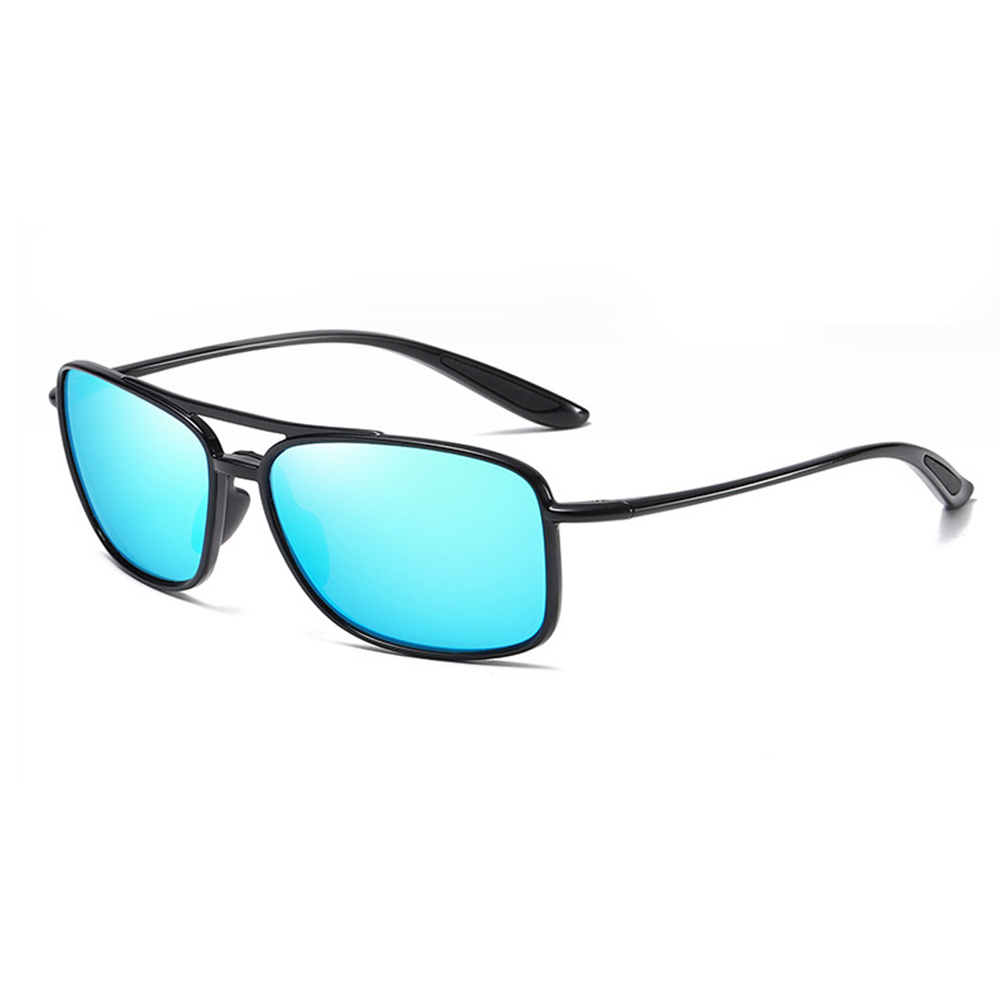 Techsuit - Sunglasses Polarised TR90 (MM99) - UV Protection - Bright Black / Ice Blue