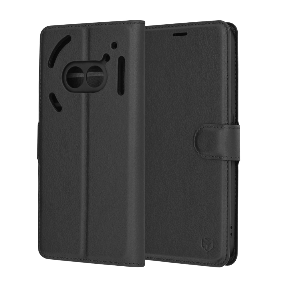 Techsuit - Leather Folio - Nothing Phone (2a) / (2a) Plus - Black