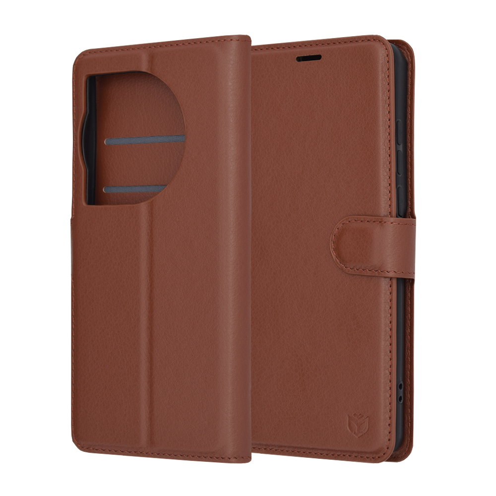 Techsuit - Leather Folio - OnePlus 12 - Brown