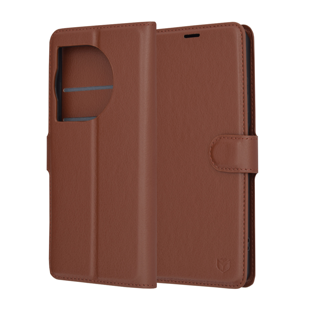 Techsuit - Leather Folio - OnePlus 12R - Brown