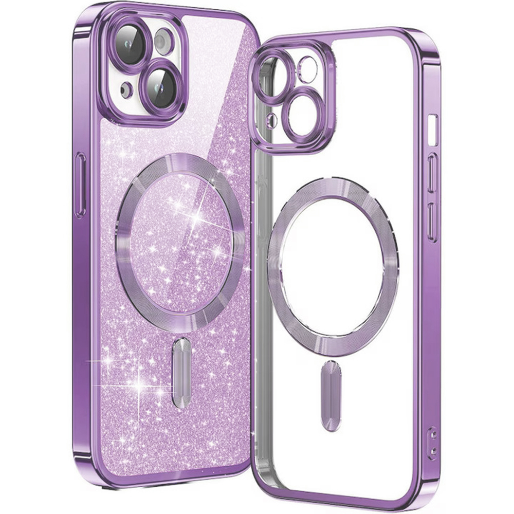 Techsuit - Luxury Glitter MagSafe - iPhone 15 Plus - Light Purple