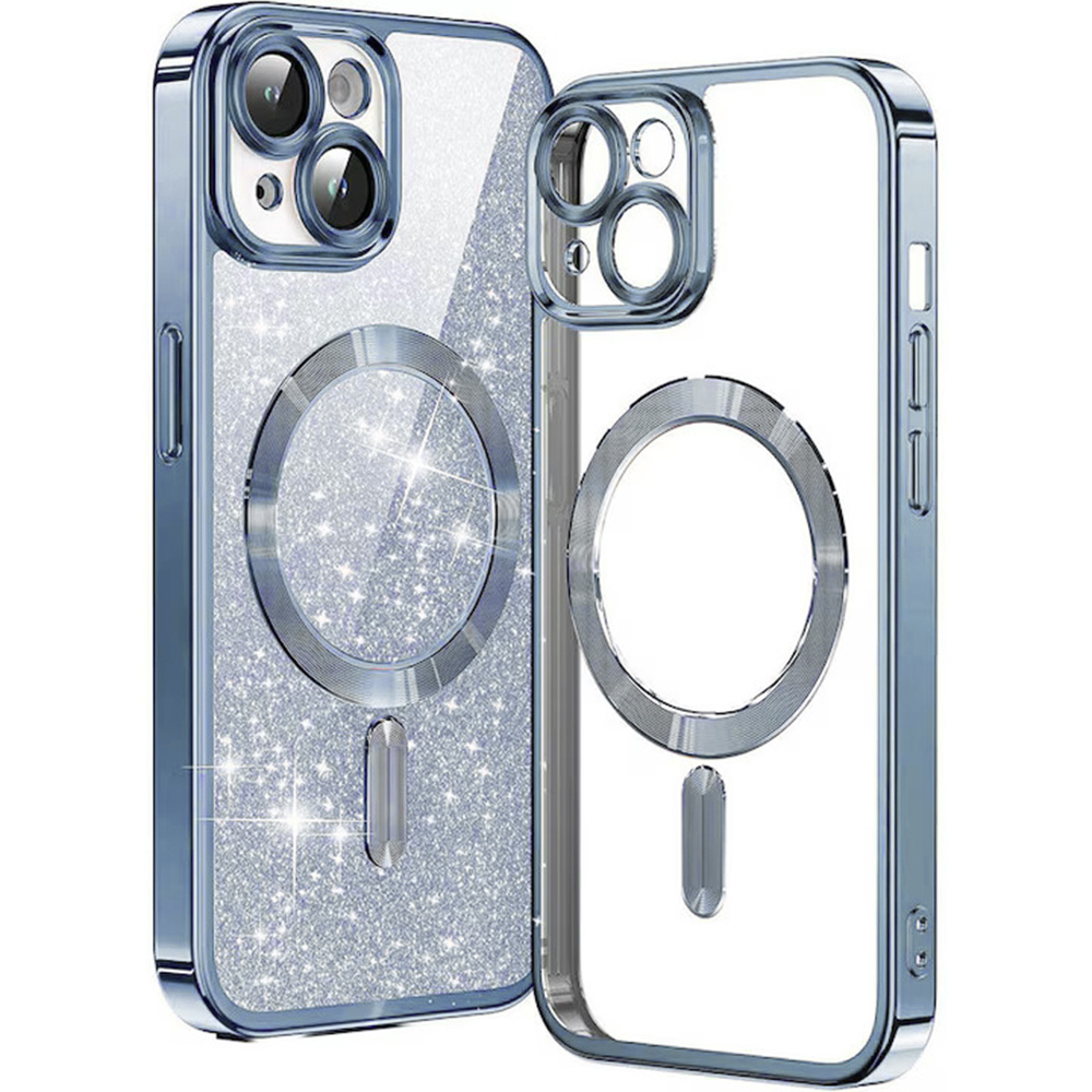 Techsuit - Luxury Glitter MagSafe - iPhone 15 Plus - Light Blue