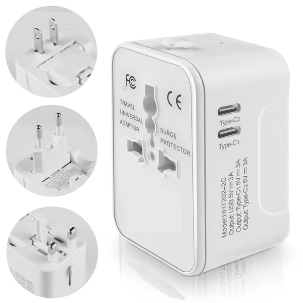 Techsuit - Travel Adapter (HHT202-2C) - 2 x USB-C