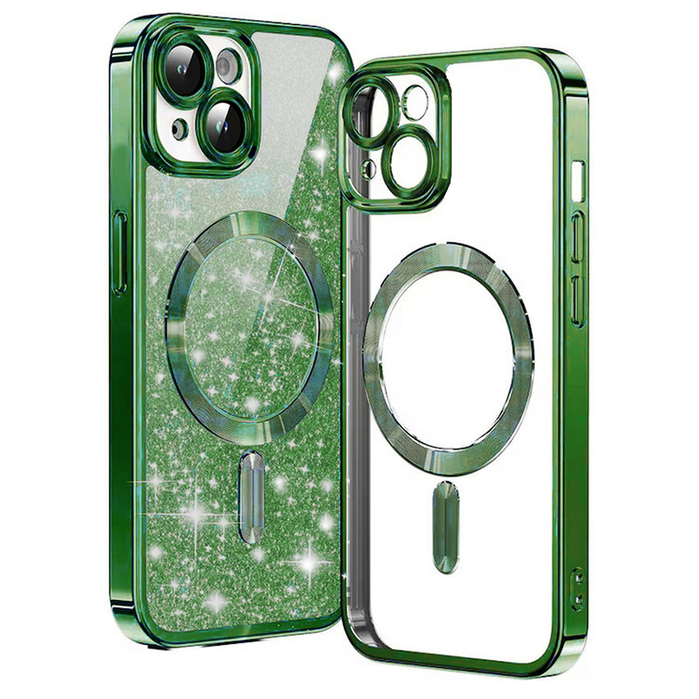 Techsuit - Luxury Glitter MagSafe - iPhone 15 Plus - Deep Green