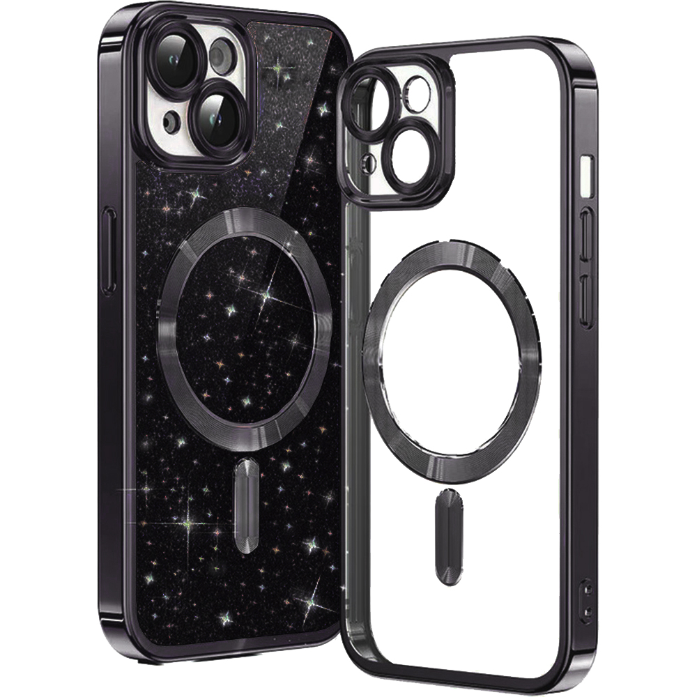 Techsuit - Luxury Glitter MagSafe - iPhone 15 Plus - Black