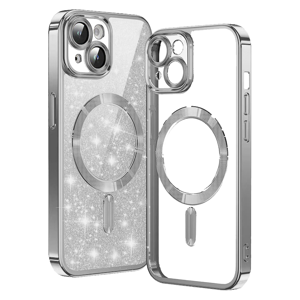 Techsuit - Luxury Glitter MagSafe - iPhone 15 - Silver