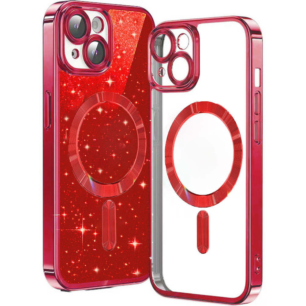 Techsuit - Luxury Glitter MagSafe - iPhone 14 - Red