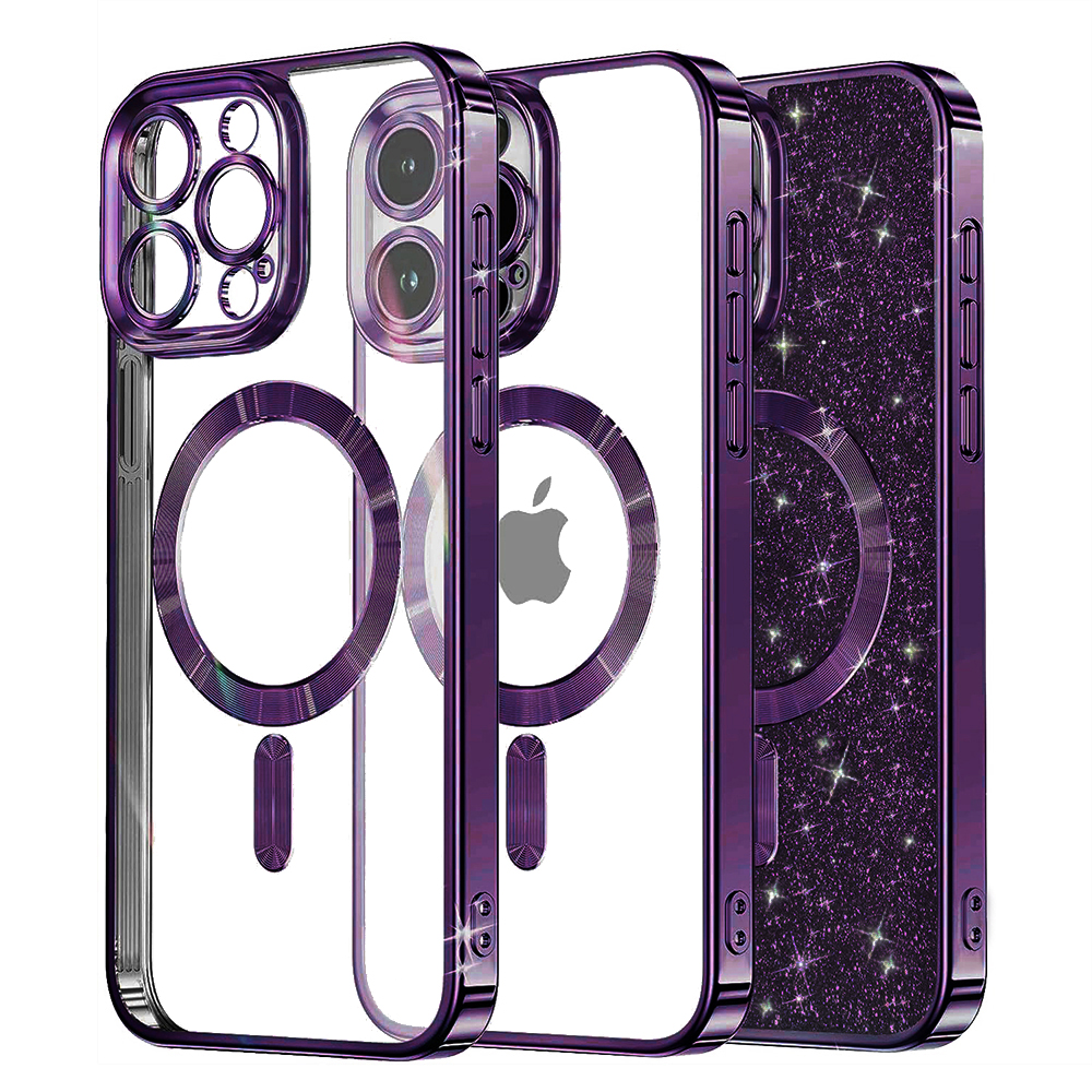 Techsuit - Luxury Glitter MagSafe - iPhone 12 Pro - Deep Purple