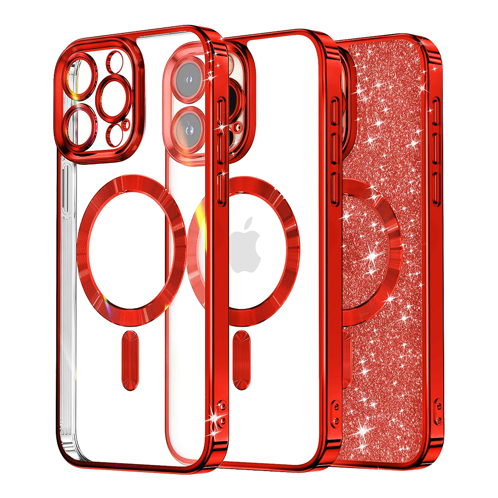 Techsuit - Luxury Glitter MagSafe - iPhone 12 Pro - Red