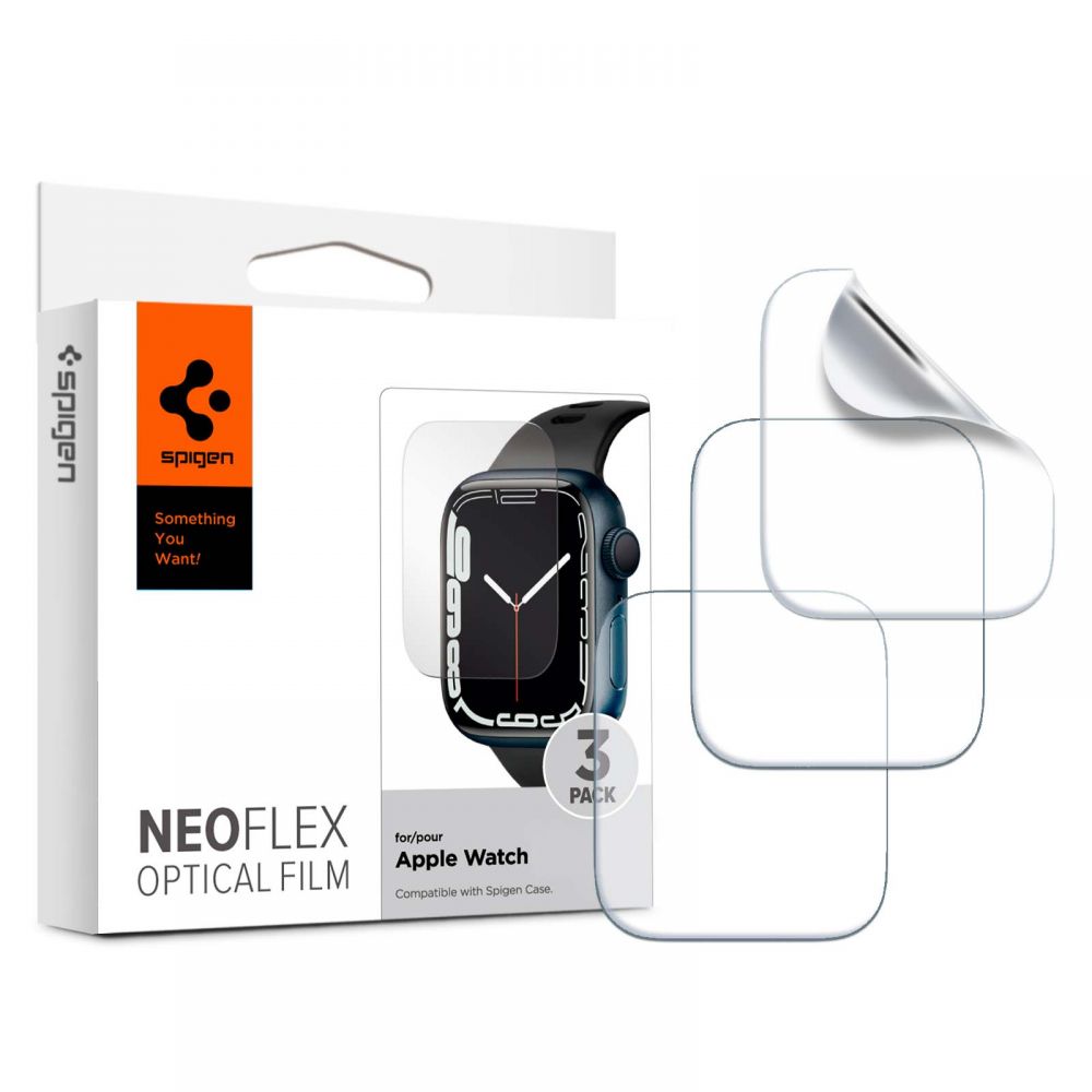 Spigen - Neo Flex (3 pack) - Apple Watch 4 / 5 / 6 / SE / SE 2 / 7 / 8 / 9 (44mm / 45mm) - Clear