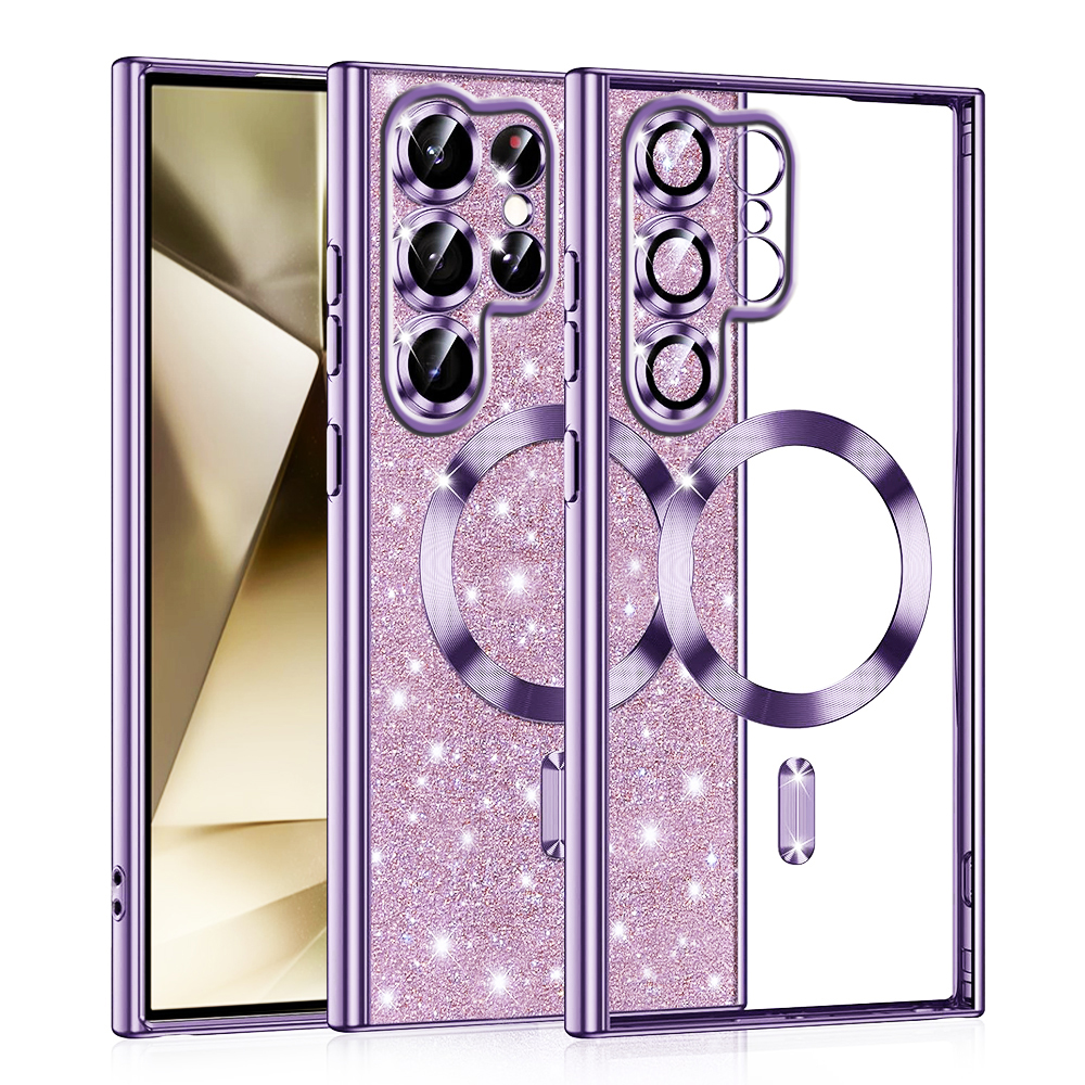 Techsuit - Luxury Glitter MagSafe - Samsung Galaxy S22 Ultra 5G - Light Purple