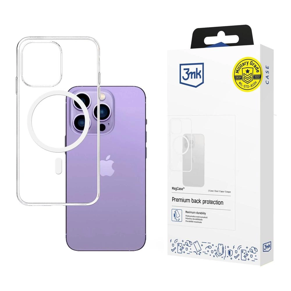 Case for iPhone 14 Pro Max compatible with MagSafe from the 3mk MagCase series - transparent