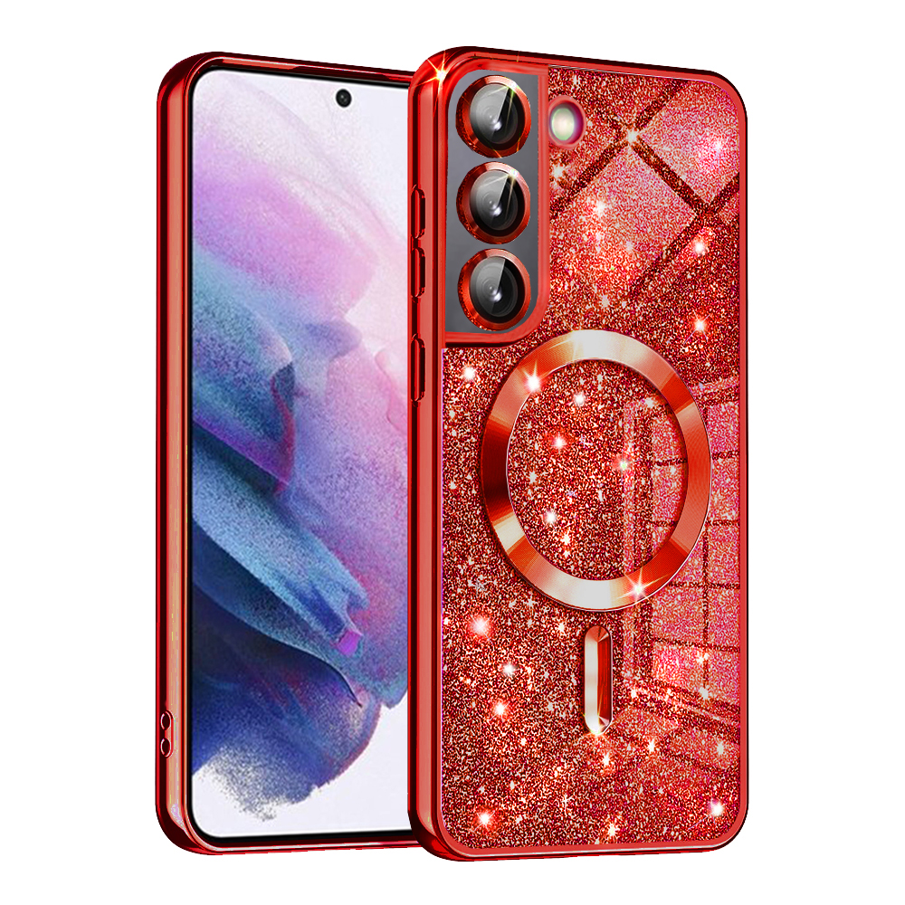 Techsuit - Luxury Glitter MagSafe - Samsung Galaxy S21 FE 5G - Red