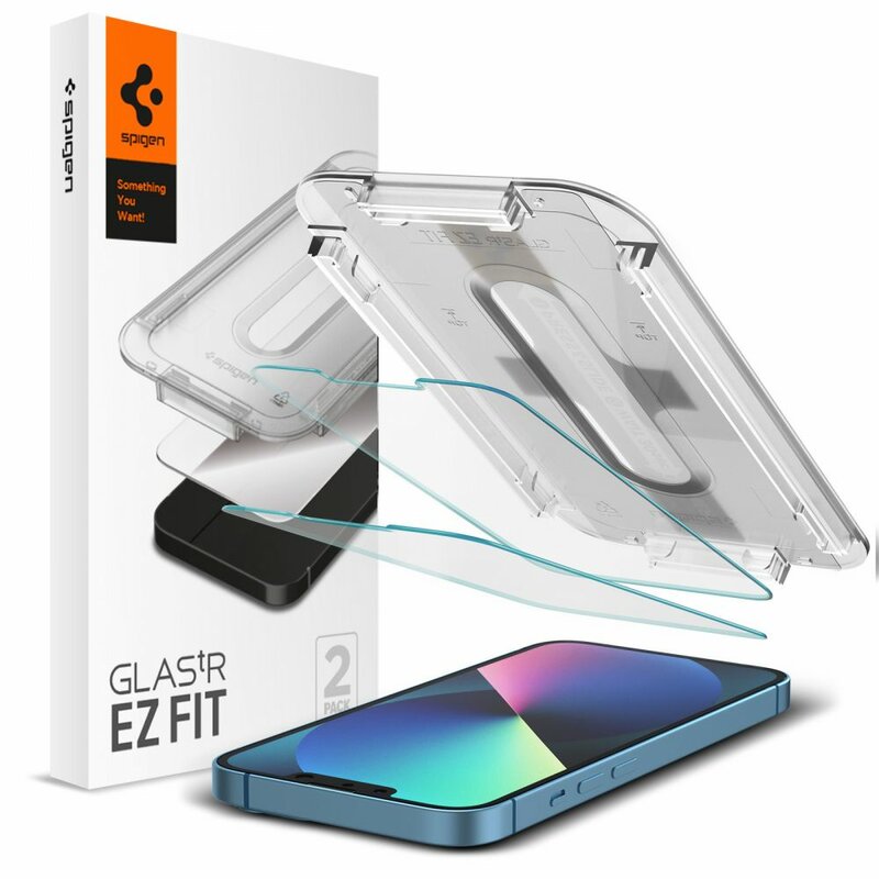 Spigen - Glas.tR EZ-FIT (2 pack) - iPhone 13 / iPhone 13 Pro / iPhone 14 - Clear