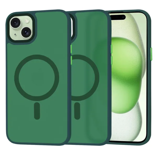 Techsuit - HaloFrost MagSafe Series - iPhone 15 Plus - Midnight Green