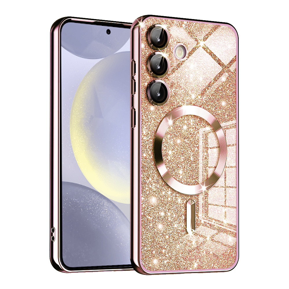 Techsuit - Luxury Glitter MagSafe - Samsung Galaxy S24 - Rose Gold