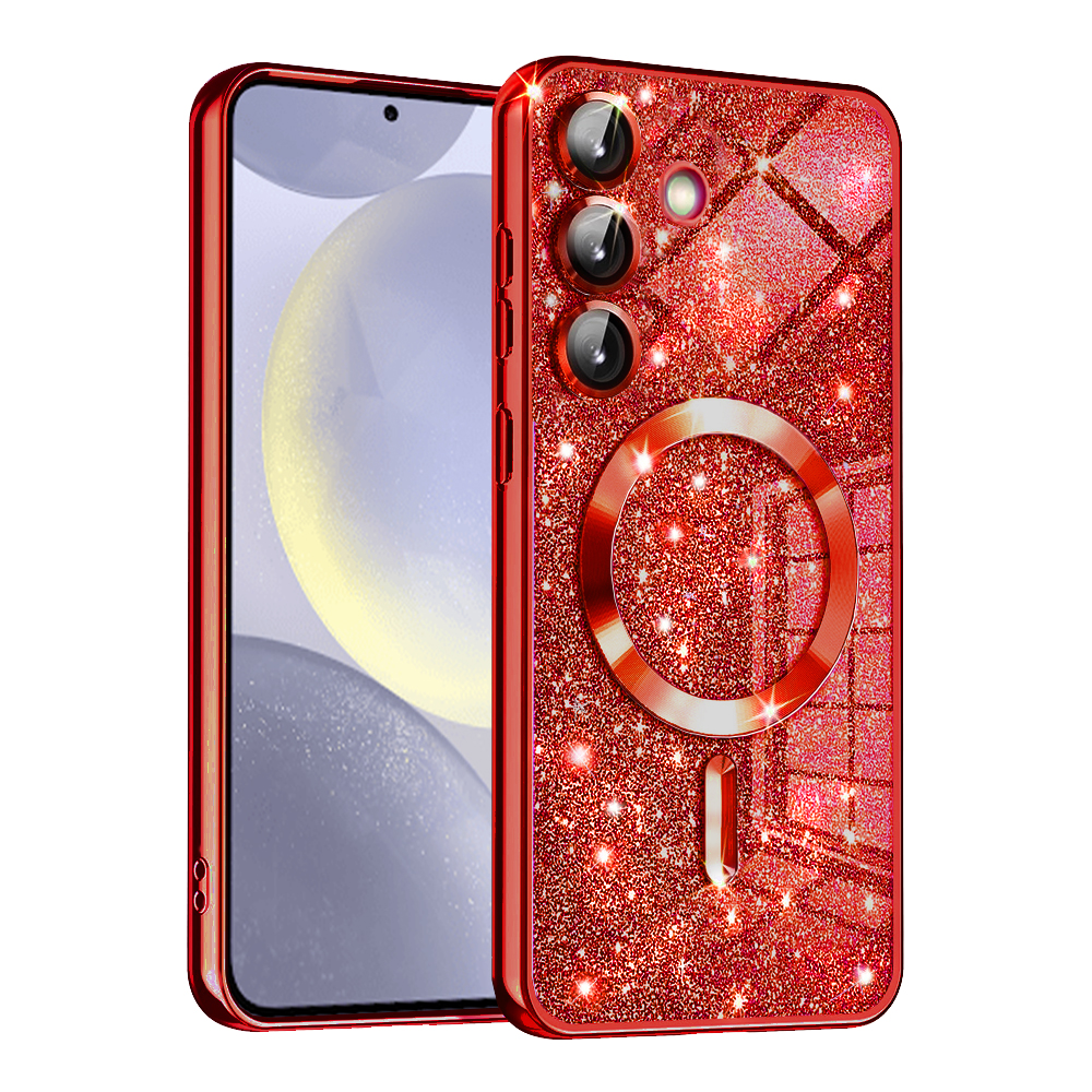 Techsuit - Luxury Glitter MagSafe - Samsung Galaxy S24 - Red