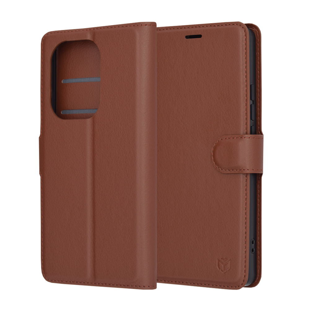 Techsuit - Leather Folio - Xiaomi Redmi Note 13 Pro 4G / Poco M6 Pro 4G - Brown