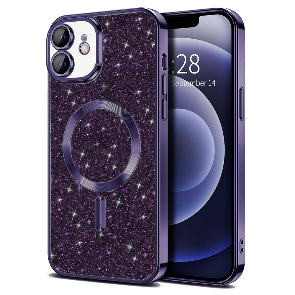 Techsuit - Luxury Glitter MagSafe - iPhone 12 - Deep Purple