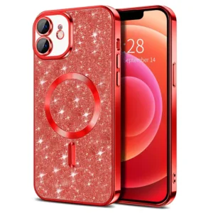 Techsuit - Luxury Glitter MagSafe - iPhone 12 - Red