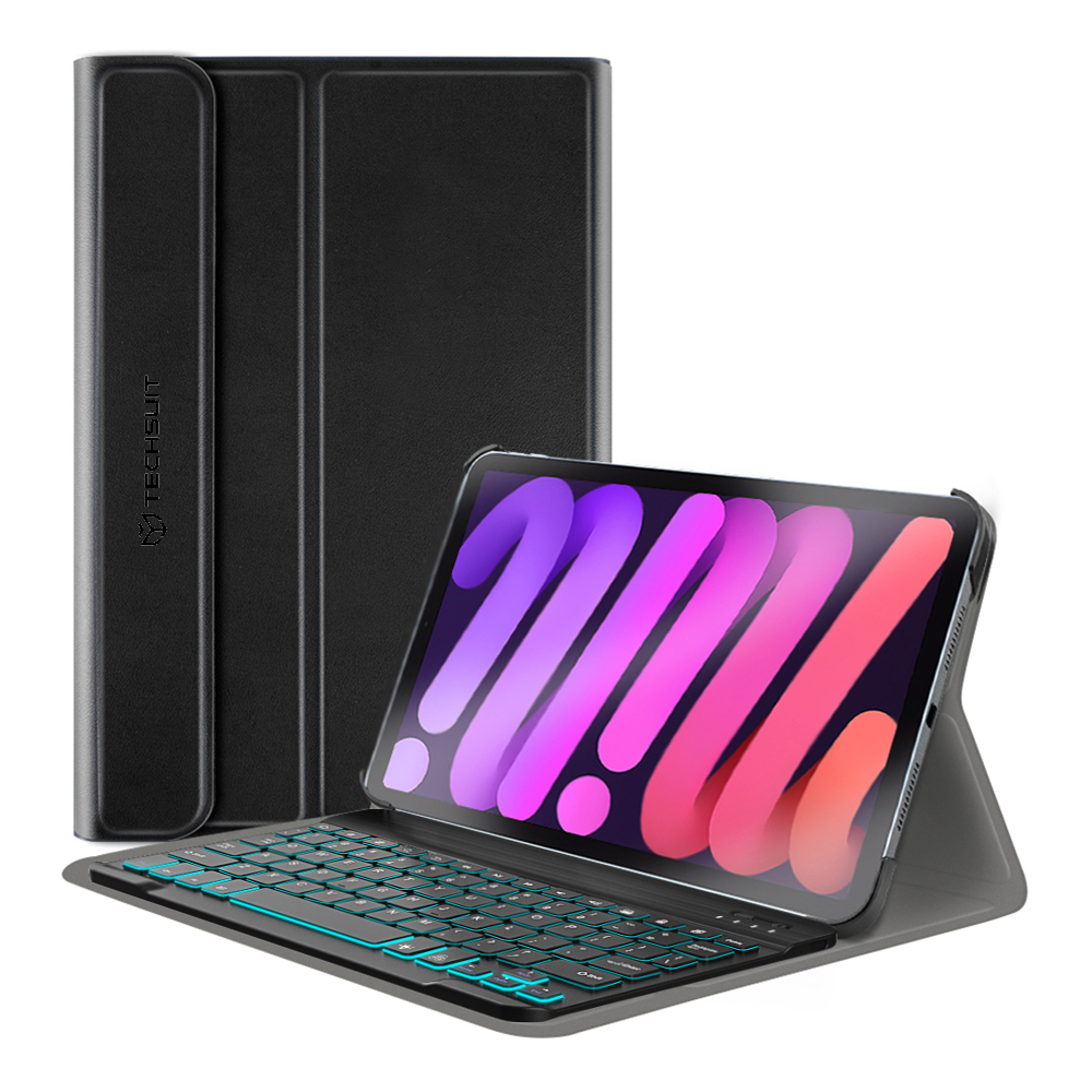 Techsuit - CozyTab Case (with RGB Wireless Magnetic Keyboard) - iPad mini 6 (2021) / iPad mini 7 (2024) - Black