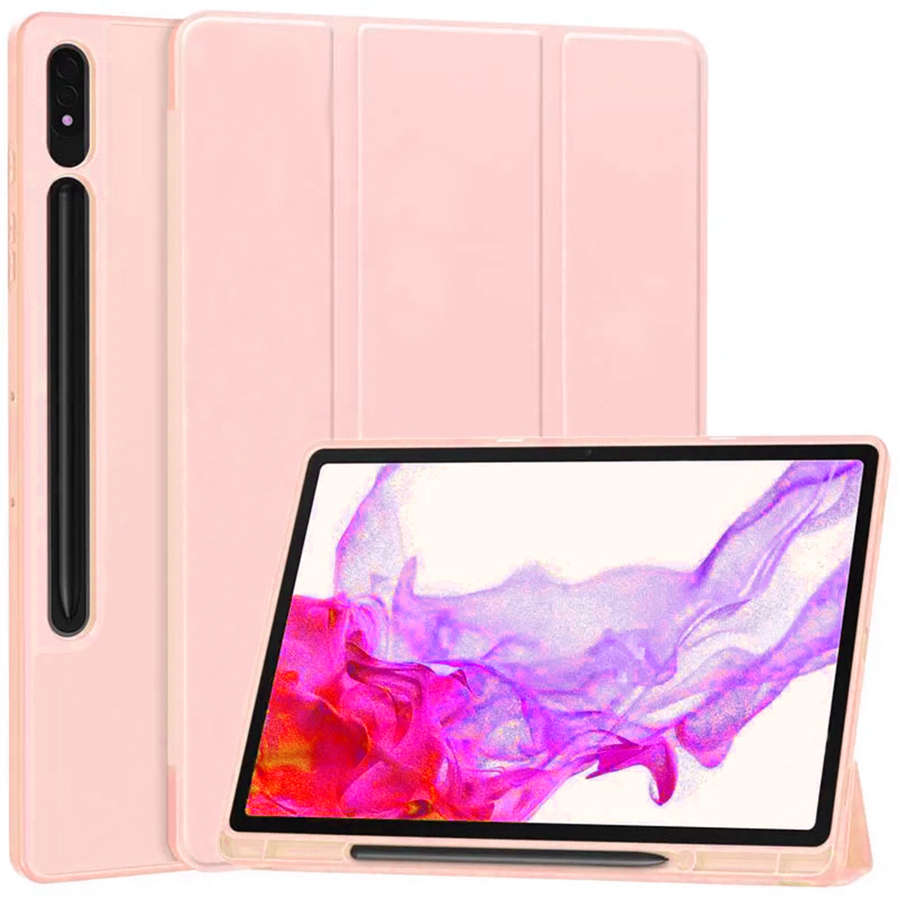 Techsuit - Flex Trifold (with Pencil Holder) - Samsung Galaxy Tab S7 Plus / S8 Plus - Pink