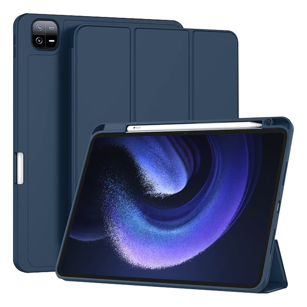 Techsuit - Flex Trifold (with Pencil Holder) - Xiaomi Pad 6 / Pad 6 Pro - Dark Blue