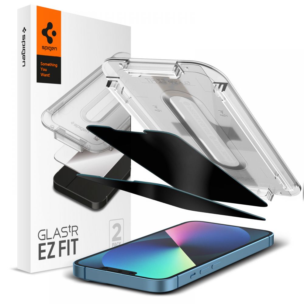 Spigen - Glas.tR EZ-FIT (2 pack) - iPhone 13 Pro Max / iPhone 14 Plus - Privacy