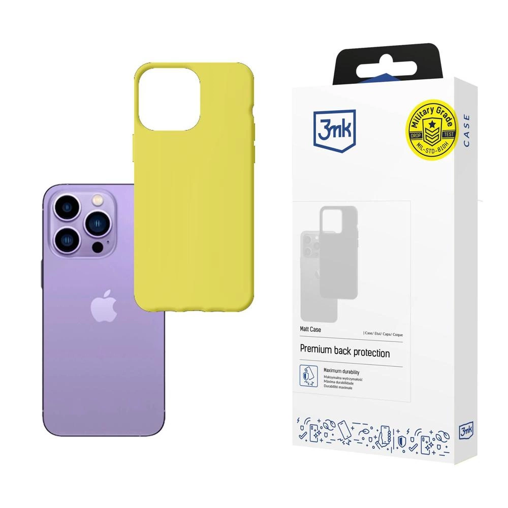 Case for iPhone 14 Pro from the 3mk Matt Case series - lime green