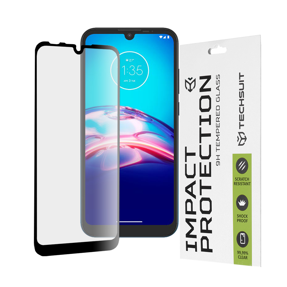 Techsuit - 111D Full Cover / Full Glue Glass - Motorola Moto E6i / Moto E6s 2020 / Moto E6 Plus - Black