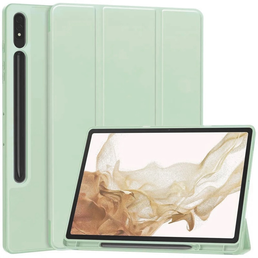 Techsuit - Flex Trifold (with Pencil Holder) - Samsung Galaxy Tab S7 Plus / S8 Plus - Matcha Green