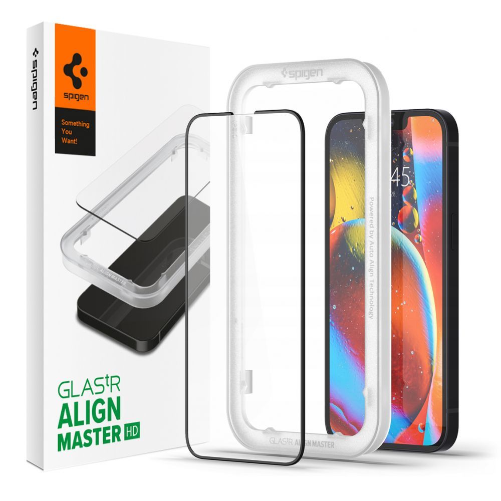 Spigen - Glas.tR Align Master - iPhone 13 / iPhone 13 Pro / iPhone 14 - Black