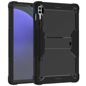 Techsuit - Rugged TabShell + Screen Protector - Samsung Galaxy Tab S9 FE Plus - Black