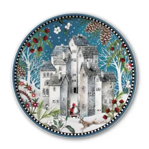 ROUND SERVING PLATE CHRISTMAS LANDSCAPE 31 cm