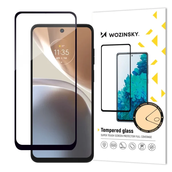 Wozinsky Full Glue Tempered Glass Tempered Glass For Motorola Moto G32 9H Full Screen Protector With Black Frame