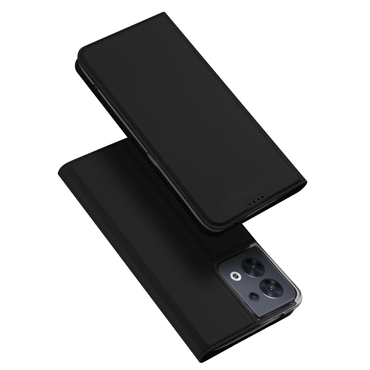 Dux Ducis Skin Pro case for Oppo Reno 8 flip cover card wallet stand black