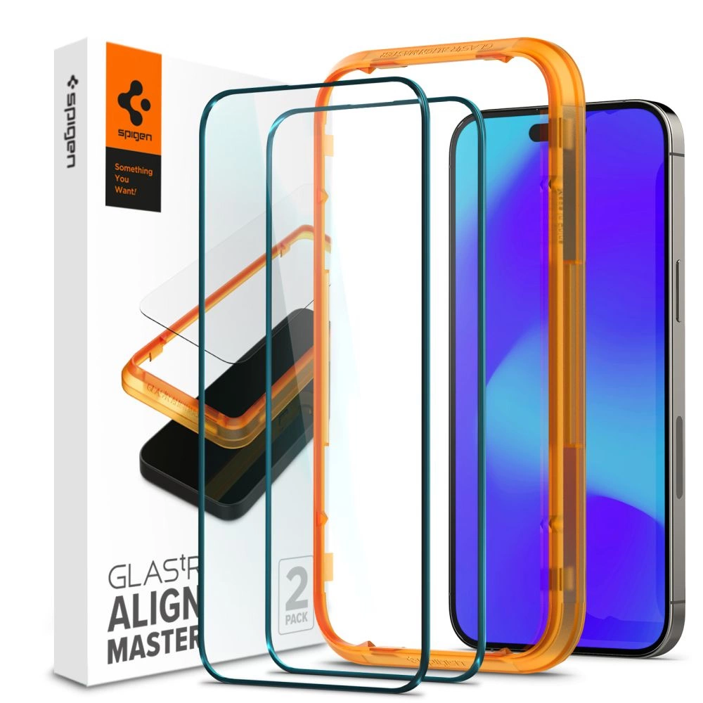 Spigen ALM Glass FC Tempered Glass for iPhone 14 Pro - Black 2 pcs.