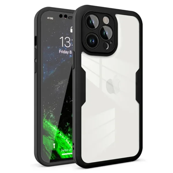 Techsuit - ColorVerse 360 Series + Screen Protector - iPhone 12 Pro - Black