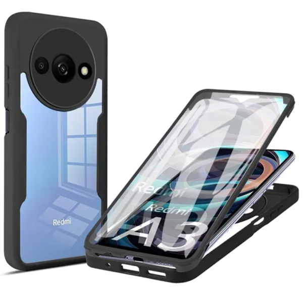 Techsuit - ColorVerse 360 Series + Screen Protector - Xiaomi Redmi A3 - Black