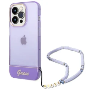 Guess GUHCP14LHGCOHU iPhone 14 Pro 6.1" purple/purple hardcase Translucent Pearl Strap