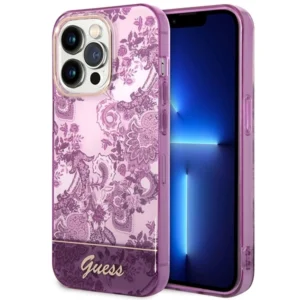 Guess GUHCP14LHGPLHF iPhone 14 Pro 6.1" fuchsia/fuschia hardcase Porcelain Collection