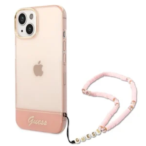 Guess GUHCP14MHGCOHP iPhone 14 Plus 6.7" pink/pink hardcase Translucent Pearl Strap