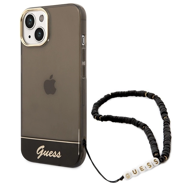 Guess GUHCP14SHGCOHK iPhone 14 6.1 "black / black hardcase Translucent Pearl Strap