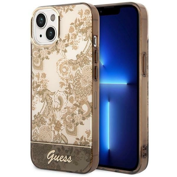 Guess GUHCP14SHGPLHC iPhone 14 6.1 "ocher hardcase Porcelain Collection