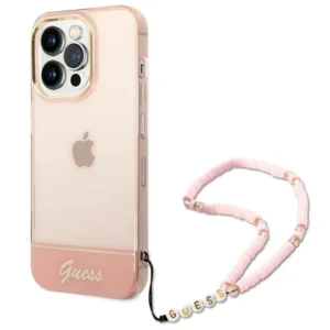 Guess GUHCP14XHGCOHP iPhone 14 Pro Max 6.7" pink/pink hardcase Translucent Pearl Strap