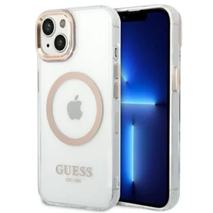 Guess GUHMP14SHTRMD iPhone 14 6.1 "gold / gold hard case Metal Outline Magsafe