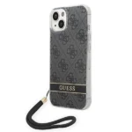 Guess GUOHCP14MH4STK iPhone 14 Plus 6.7 "black / black hardcase 4G Print Strap